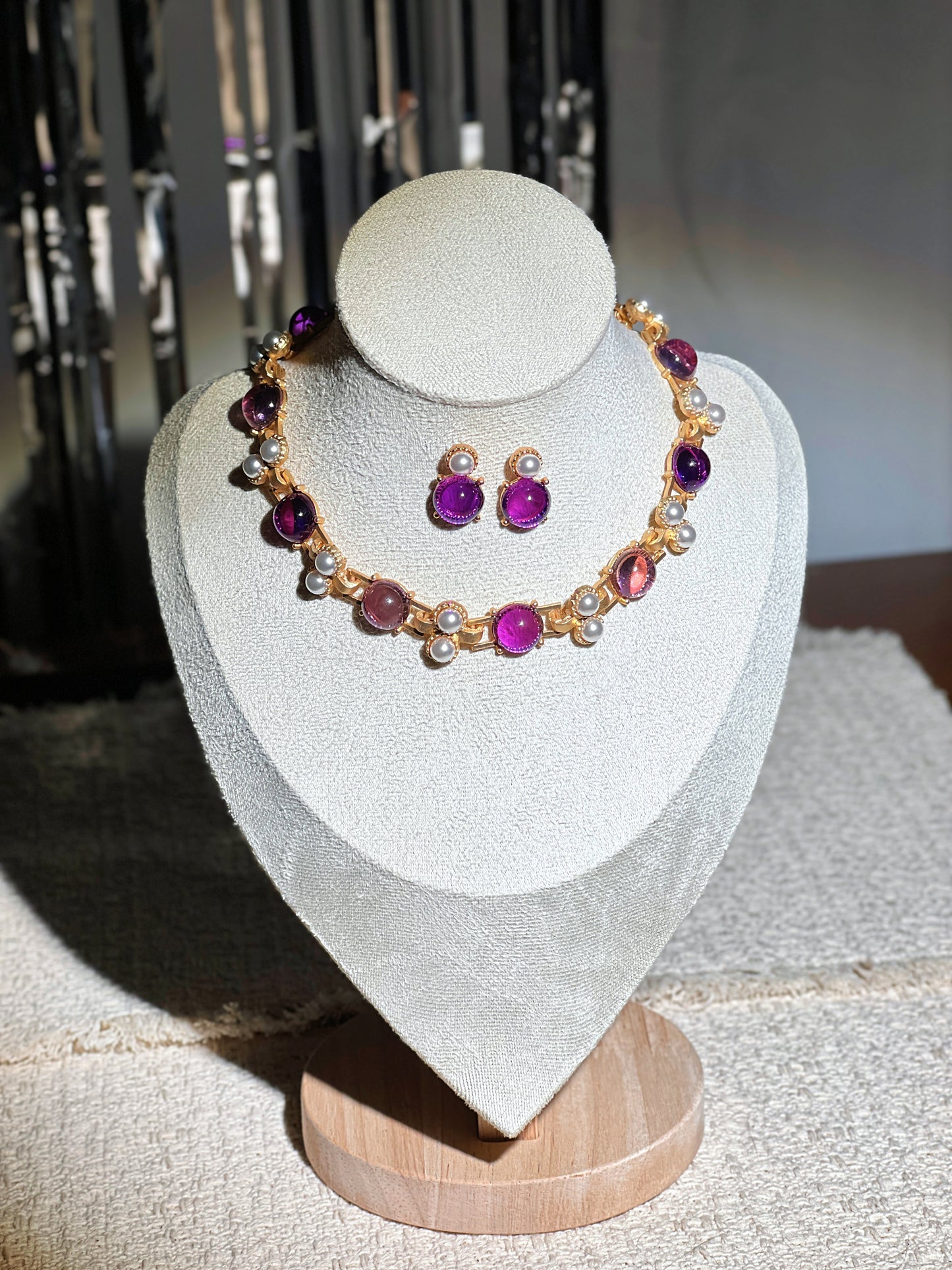 Amethyst Pearl Jewelry Set