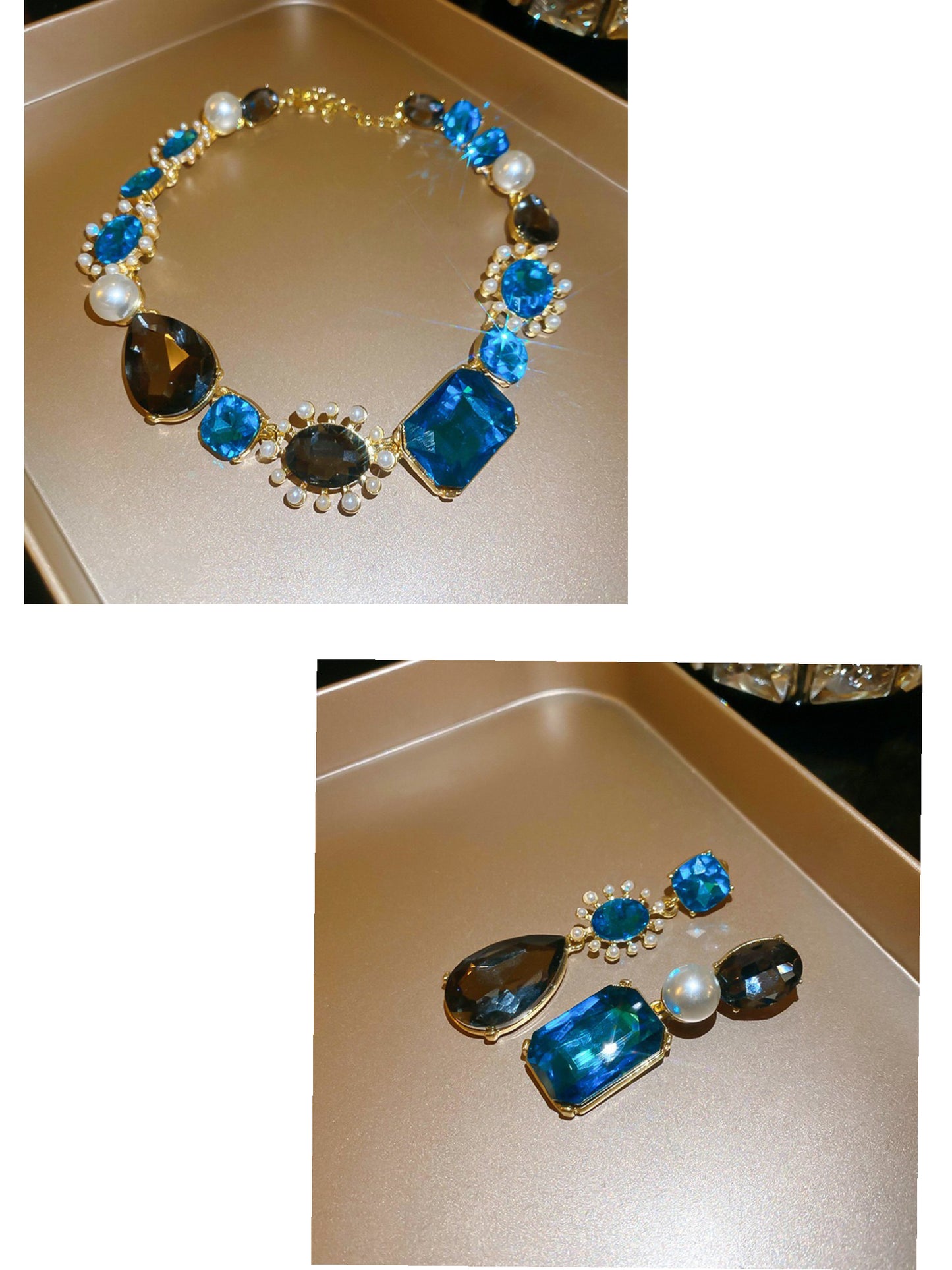 Blue Pearl Crystal Set