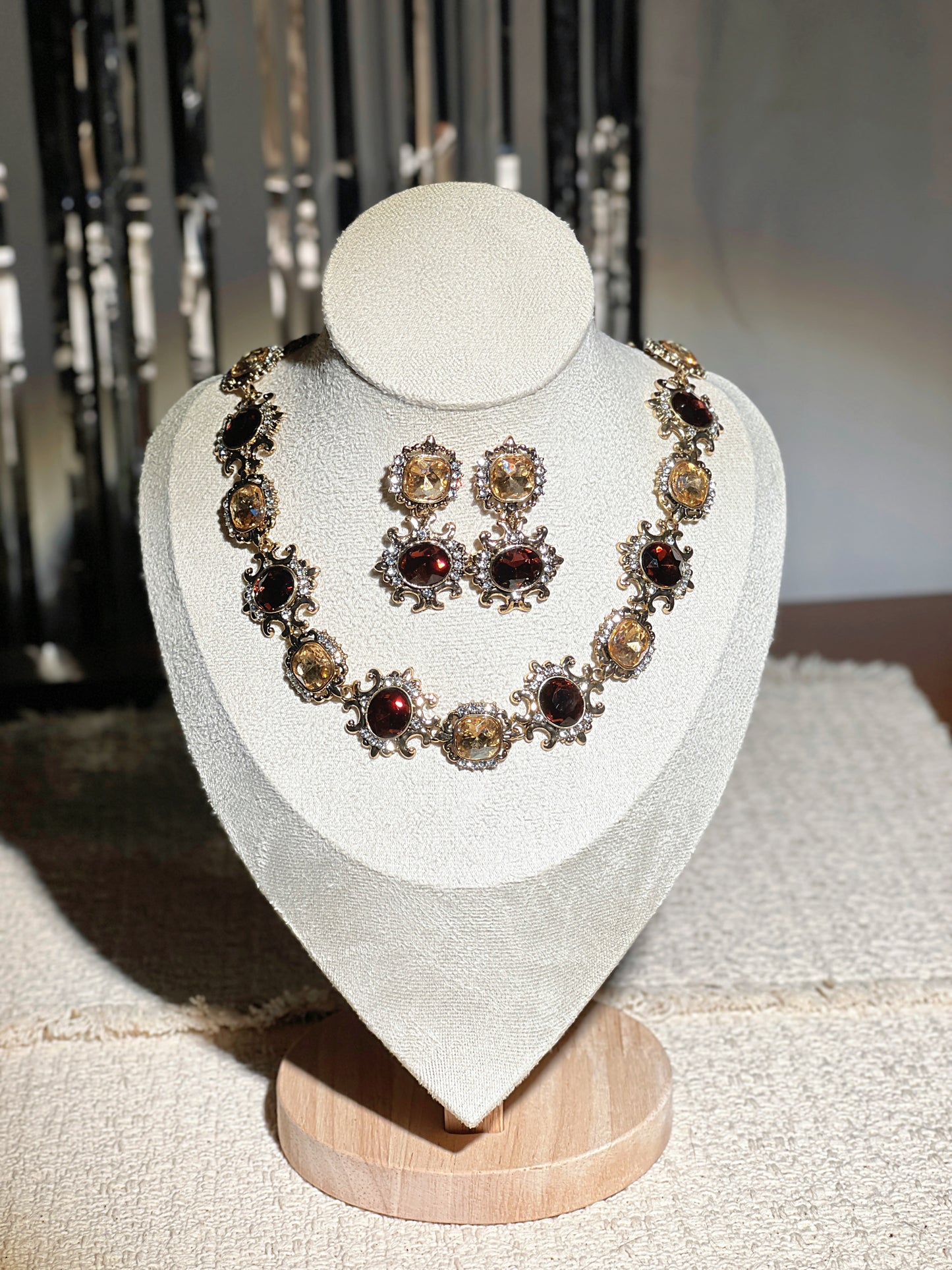 Garnet Topaz Jewelry Set