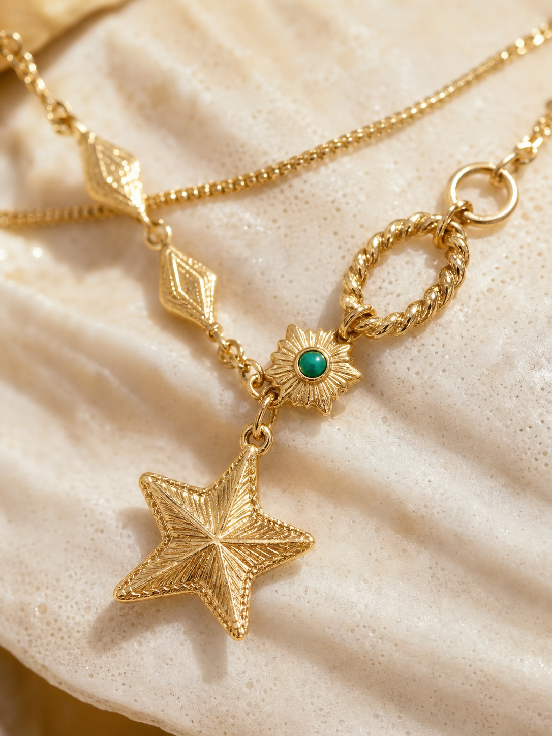 14K Gold Plated Five-Point Star Necklace