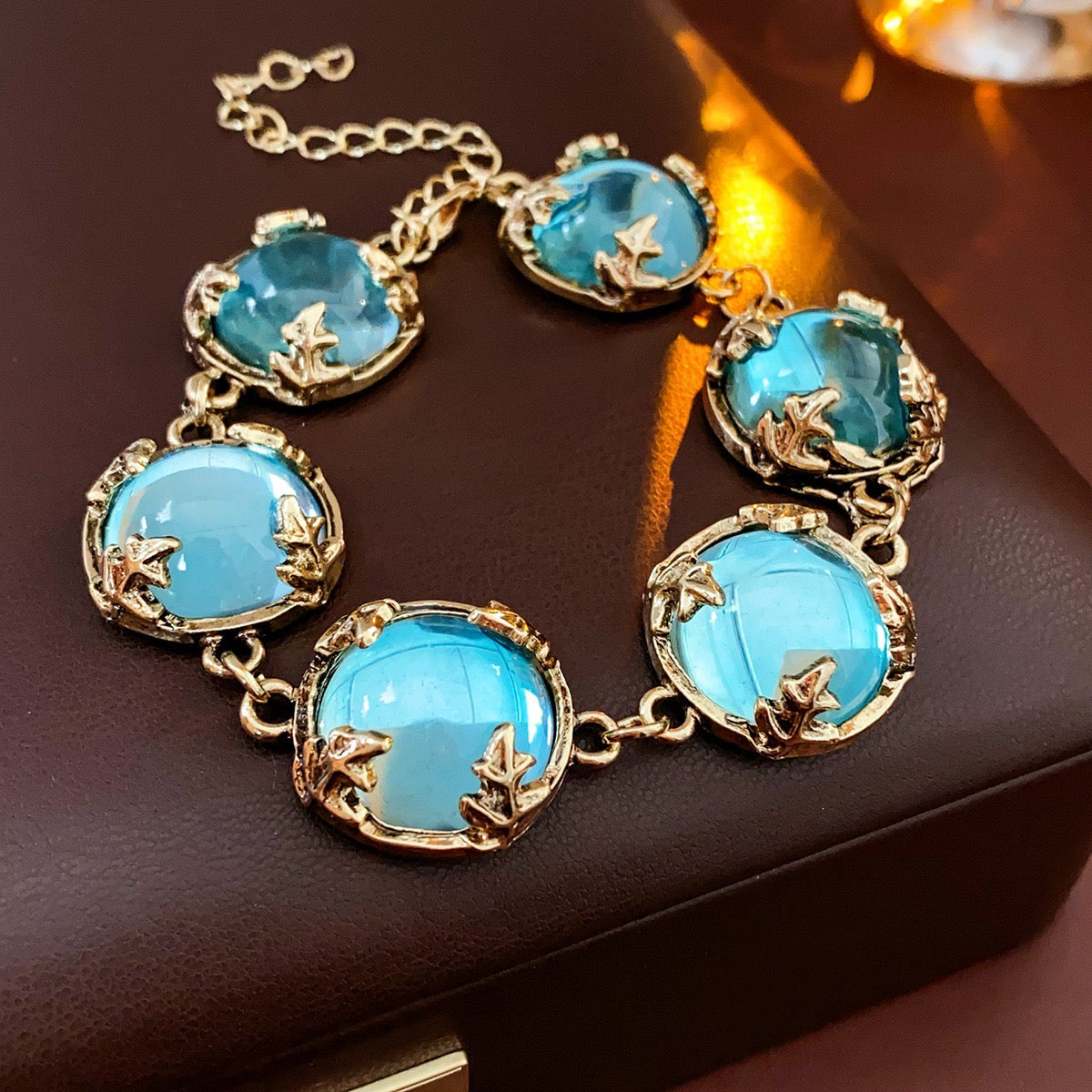Blue Cabochon Jewelry Set