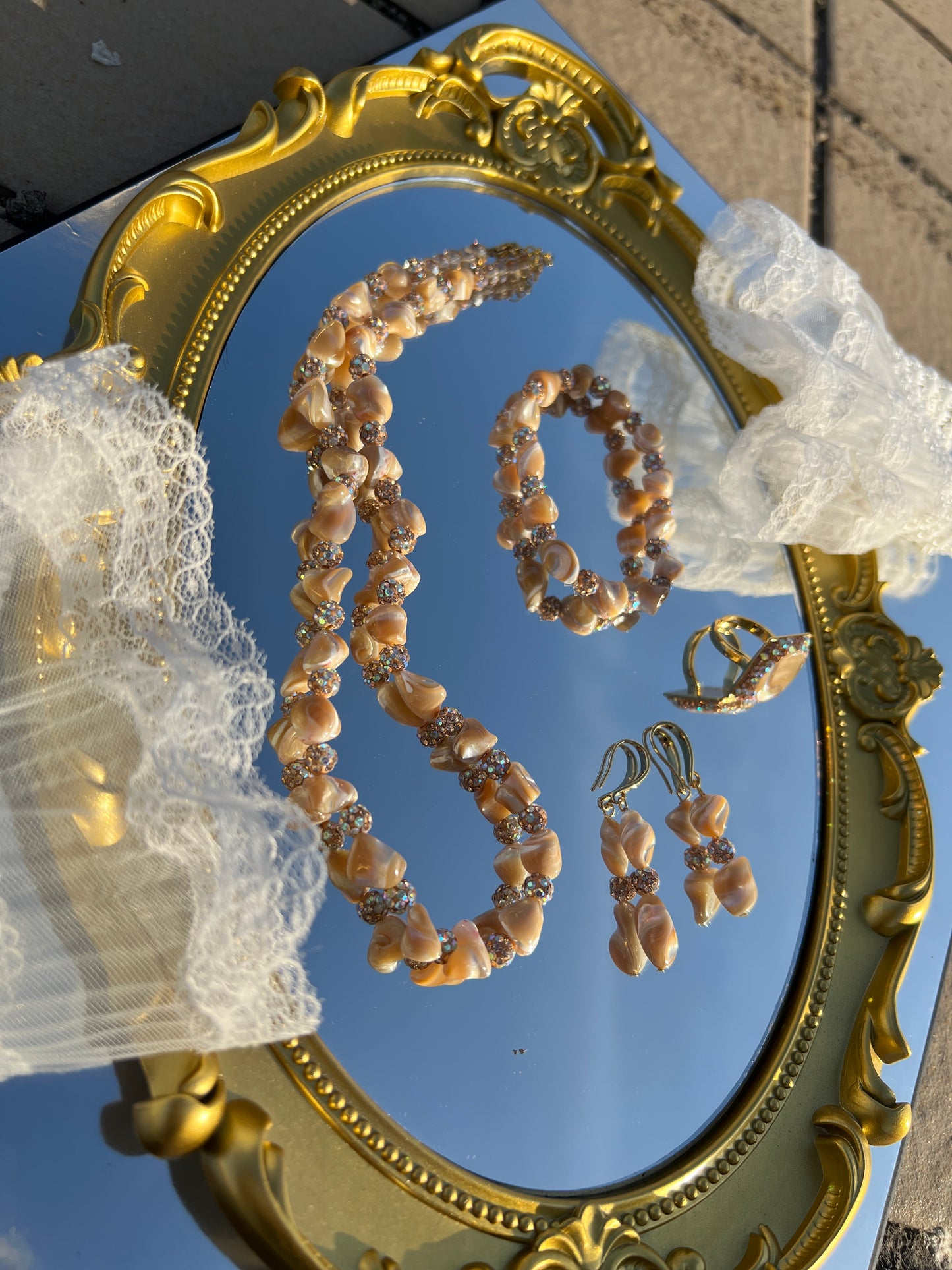 Champagne Shell Jewelry Set