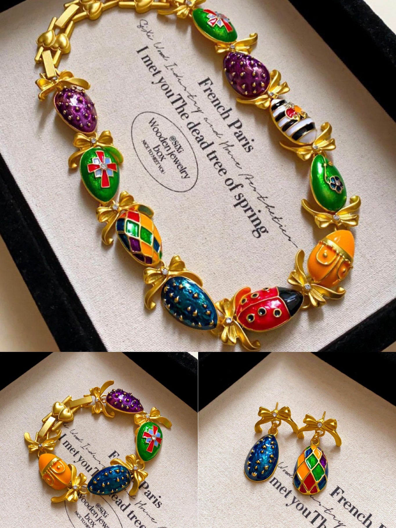 Enamel Egg Bow Set