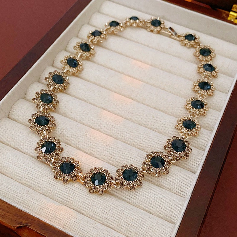 Emerald Crystal Halo Set