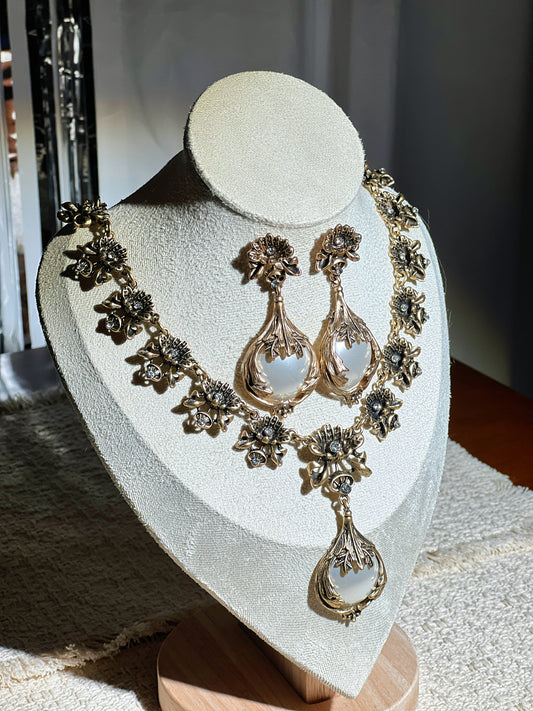 Opalite Floral Jewelry Set