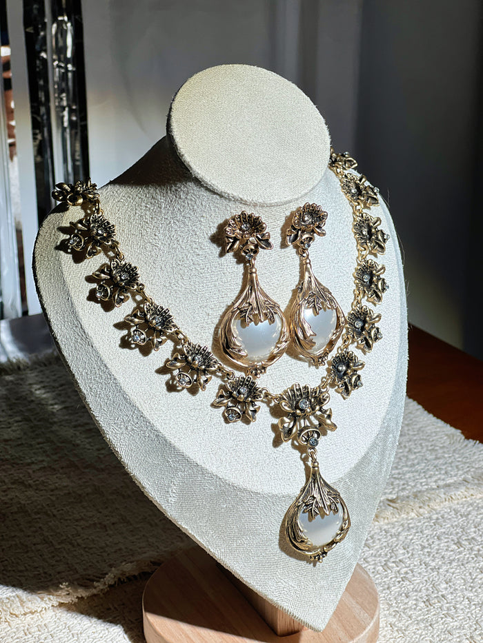 Opalite Floral Jewelry Set