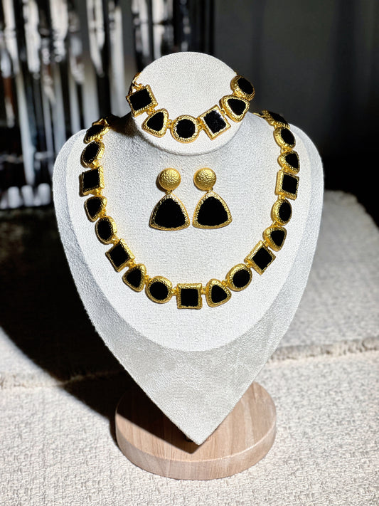 Gold Black Geometric Set