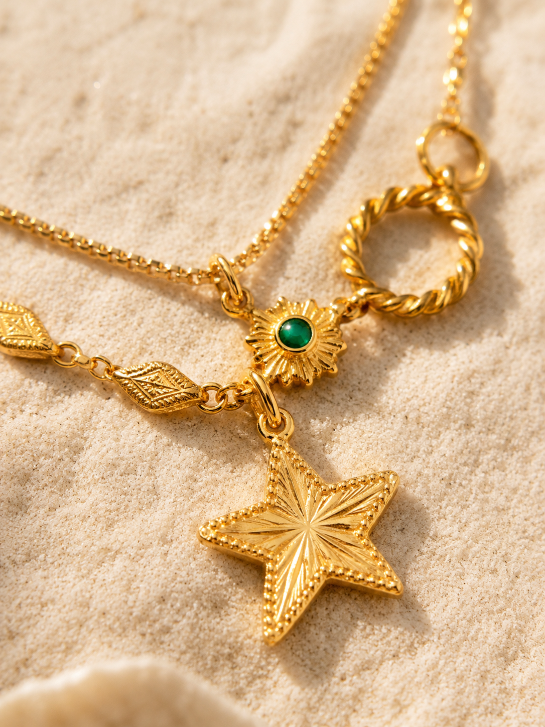 14K Gold Plated Five-Point Star Necklace