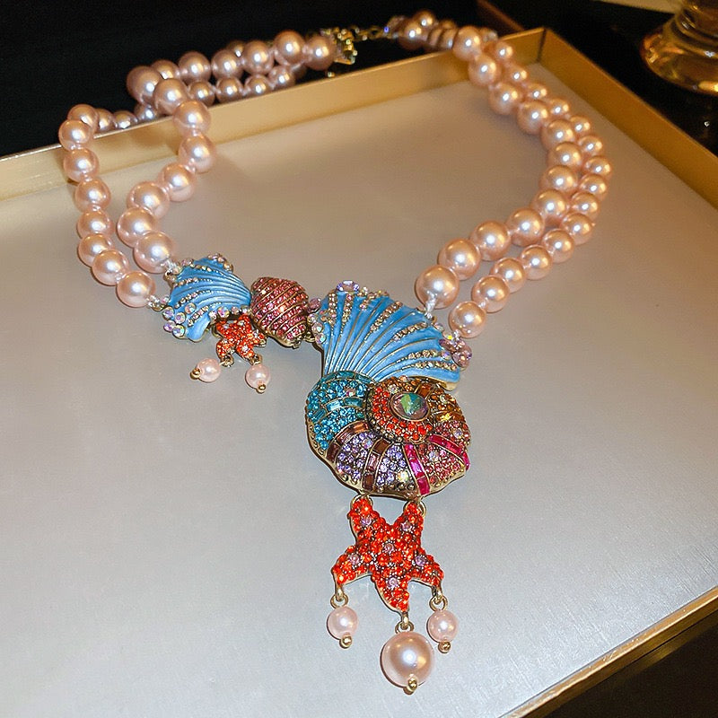 Seashell Pearl Jewelry Set