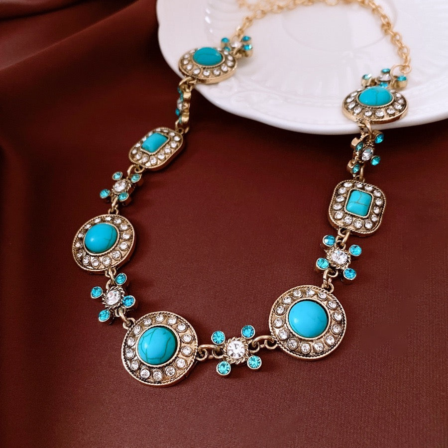 Turquoise Crystal Jewelry Set