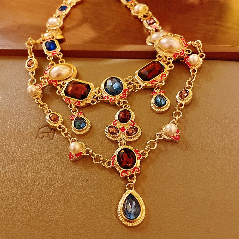 Multi-Gem Enamel Jewelry Set
