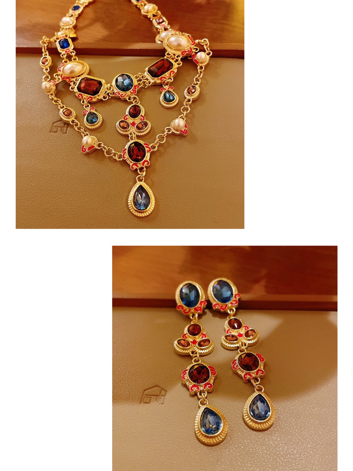Multi-Gem Enamel Jewelry Set