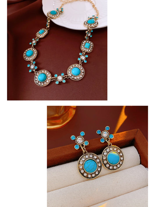Turquoise Crystal Jewelry Set