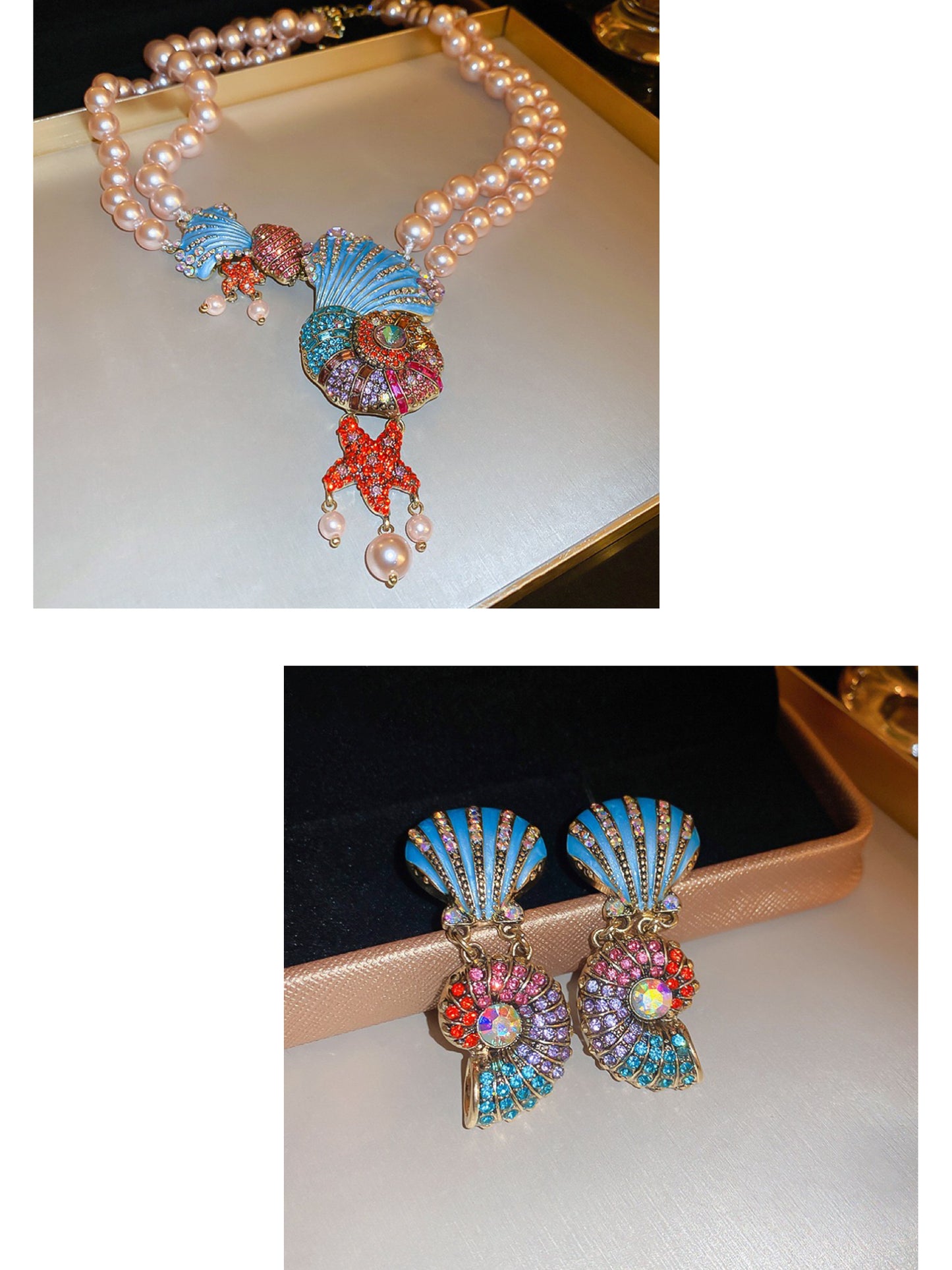 Seashell Pearl Jewelry Set