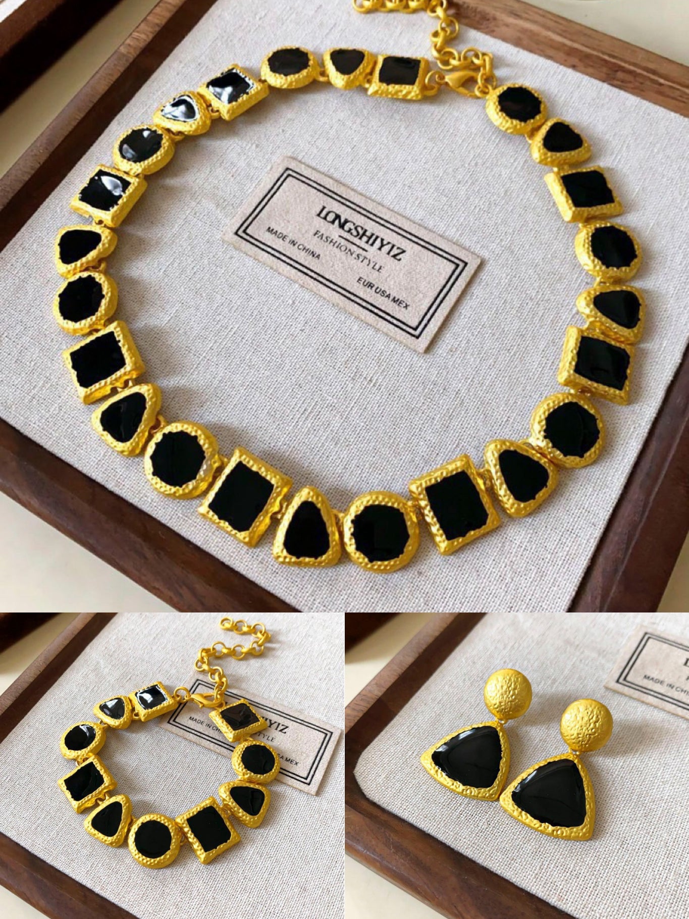 Gold Black Geometric Set
