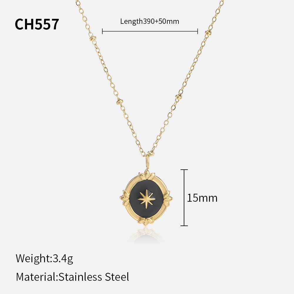 14K Gold Green Gem Pendant Necklace