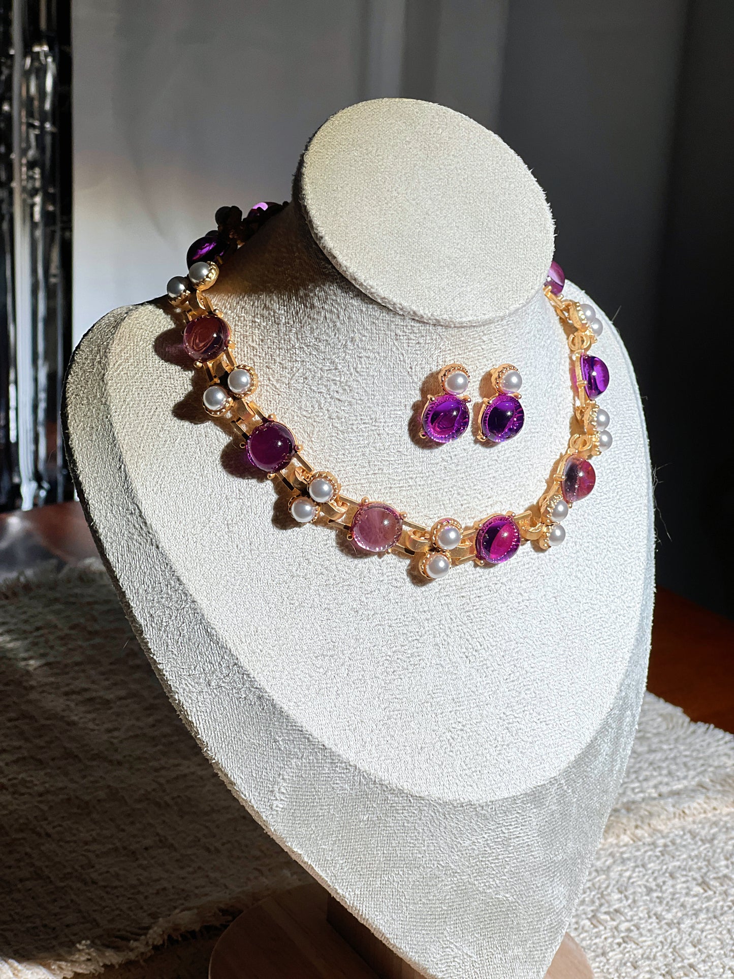 Amethyst Pearl Jewelry Set