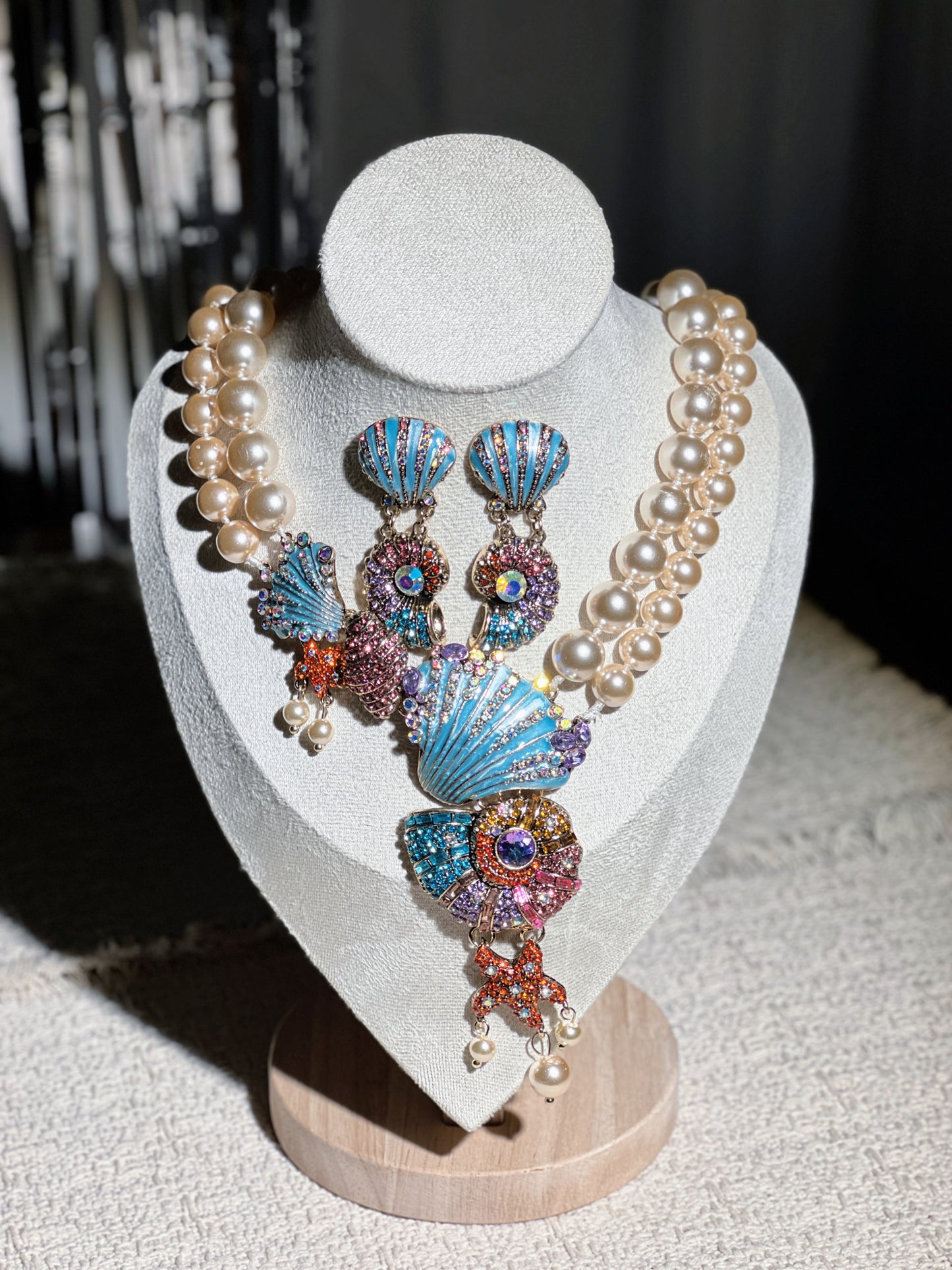 Seashell Pearl Jewelry Set