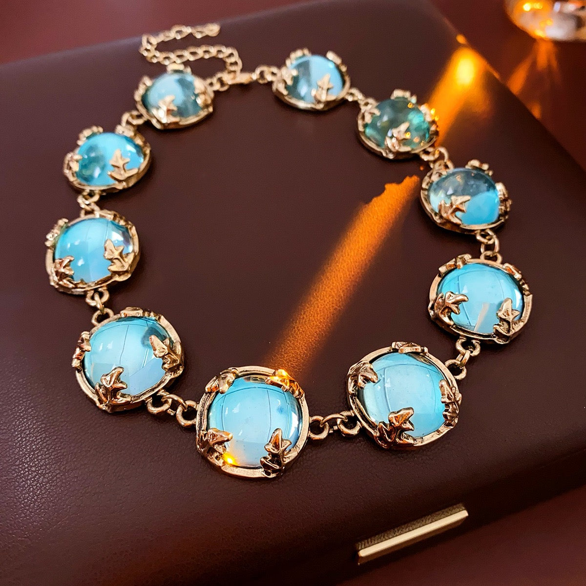 Blue Cabochon Jewelry Set