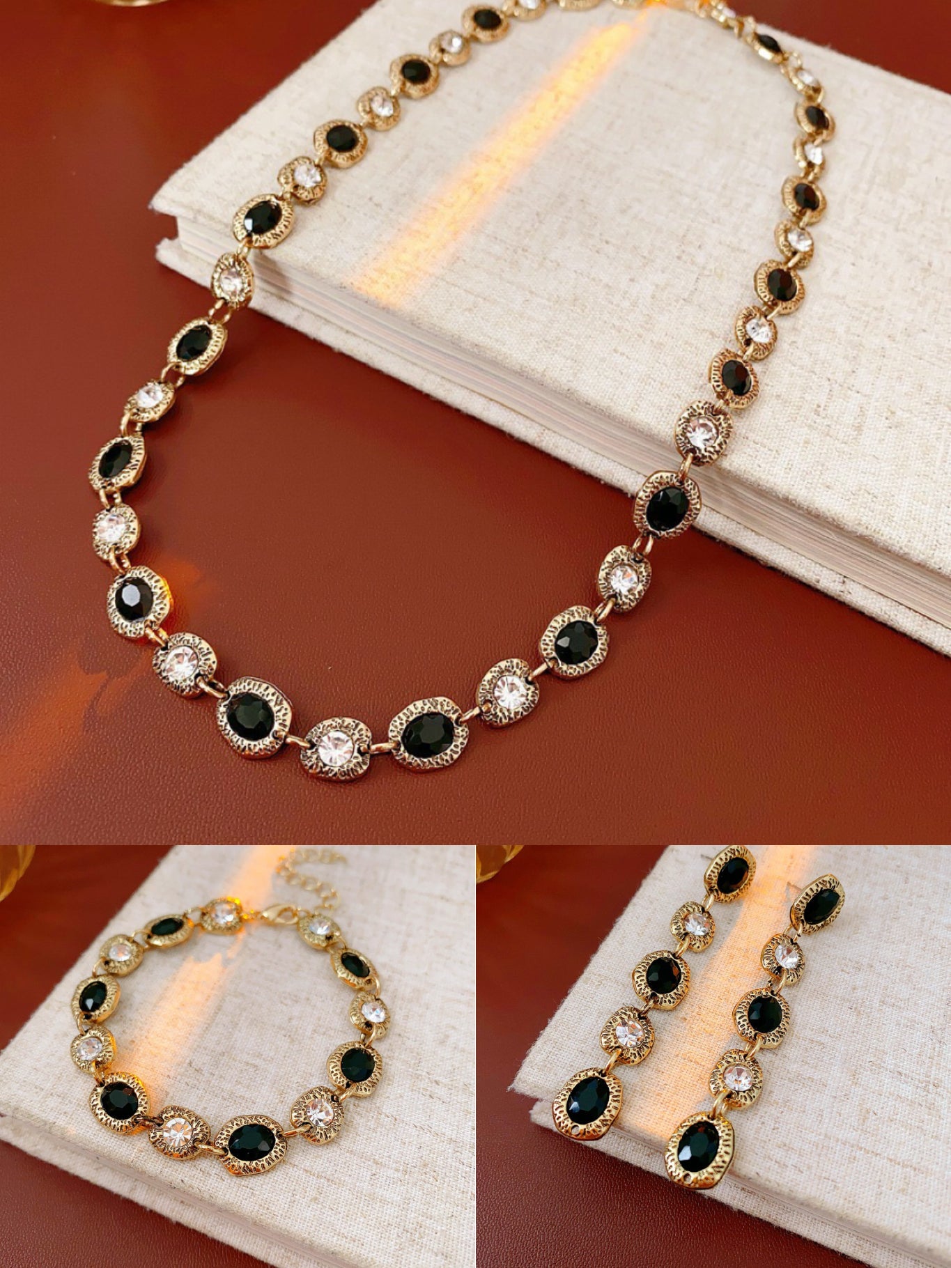 Black Clear Crystal Set