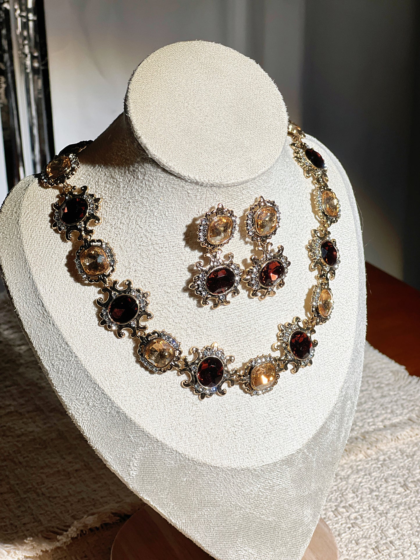 Garnet Topaz Jewelry Set