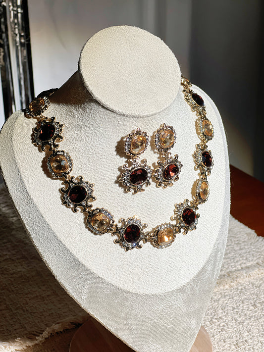 Garnet Topaz Jewelry Set