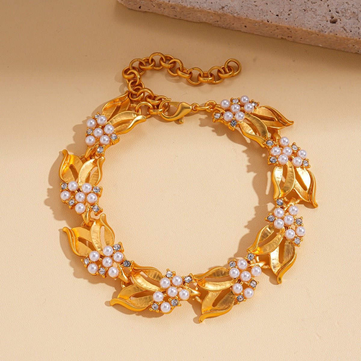 Gold Leaf Pearl Set