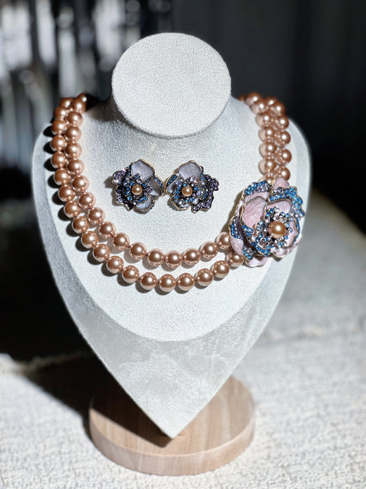 Champagne Pearl Flower Set
