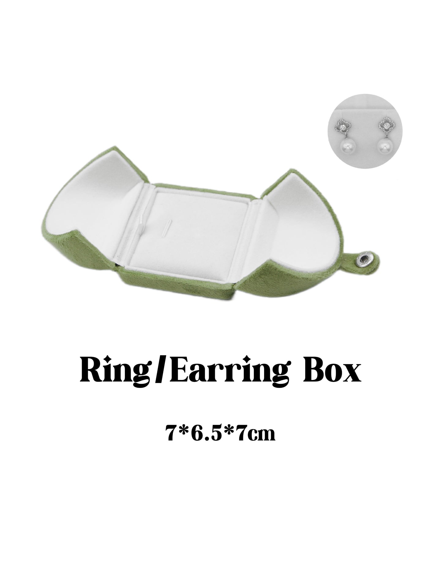 Sage Green Velvet Jewelry Box