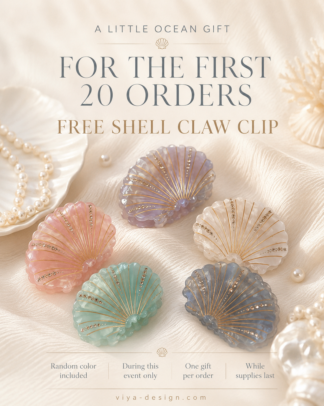 Free shell claw clip campaign gift