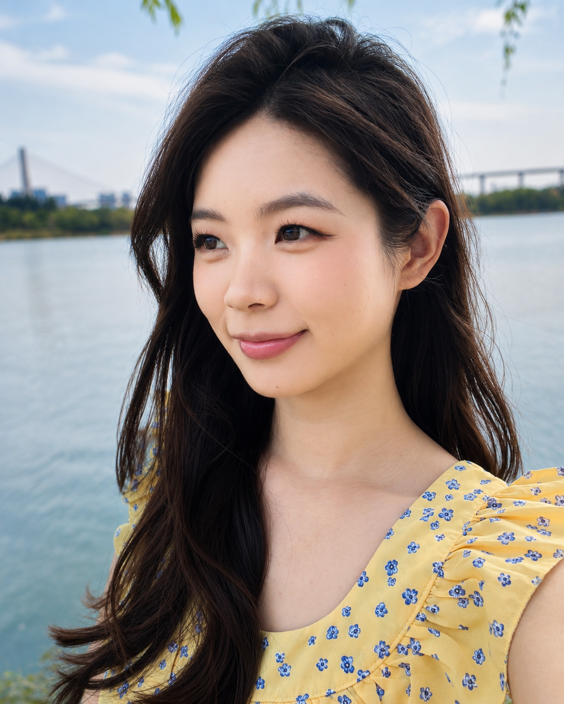 Portrait of Viya by the water